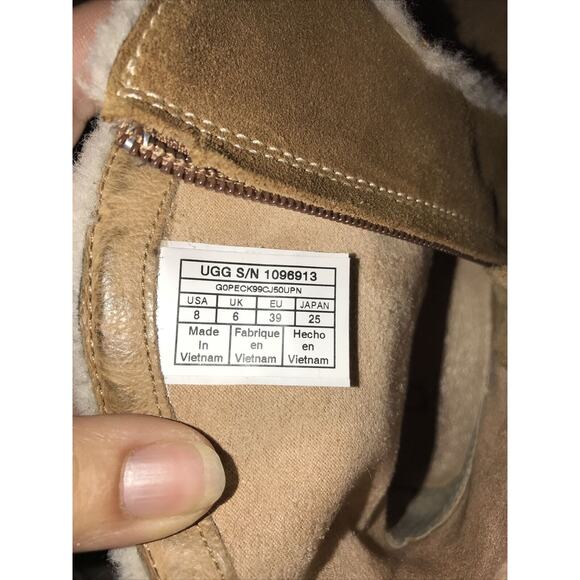 NWOB Ugg Suede And Sherpa Ankle Boots Size 8 - Picture 9 of 10